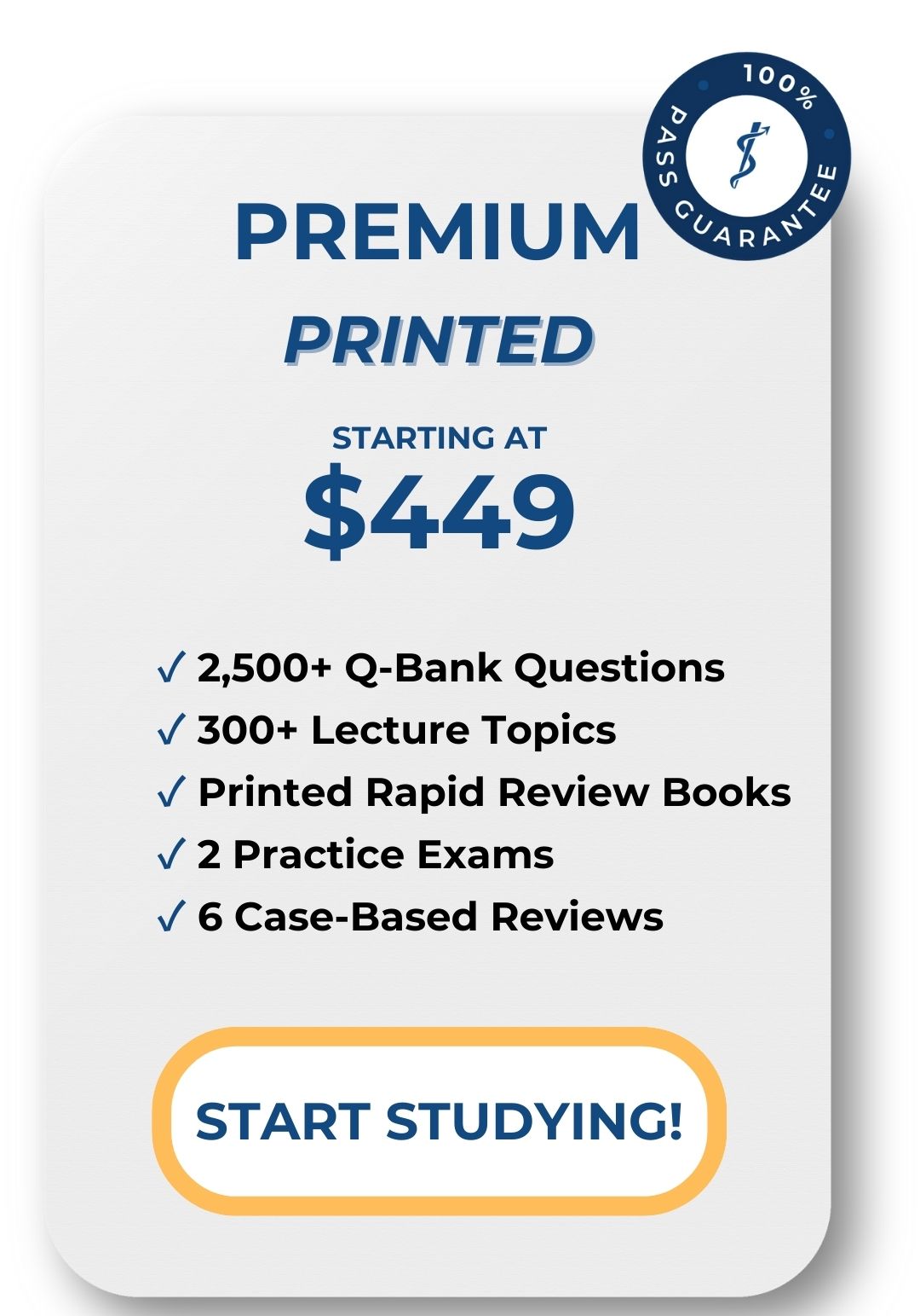 BCPS Premium Printed  Price Card