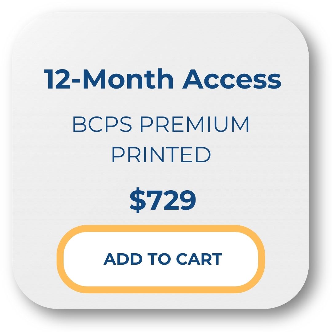 BCPS Premium Online Price Card