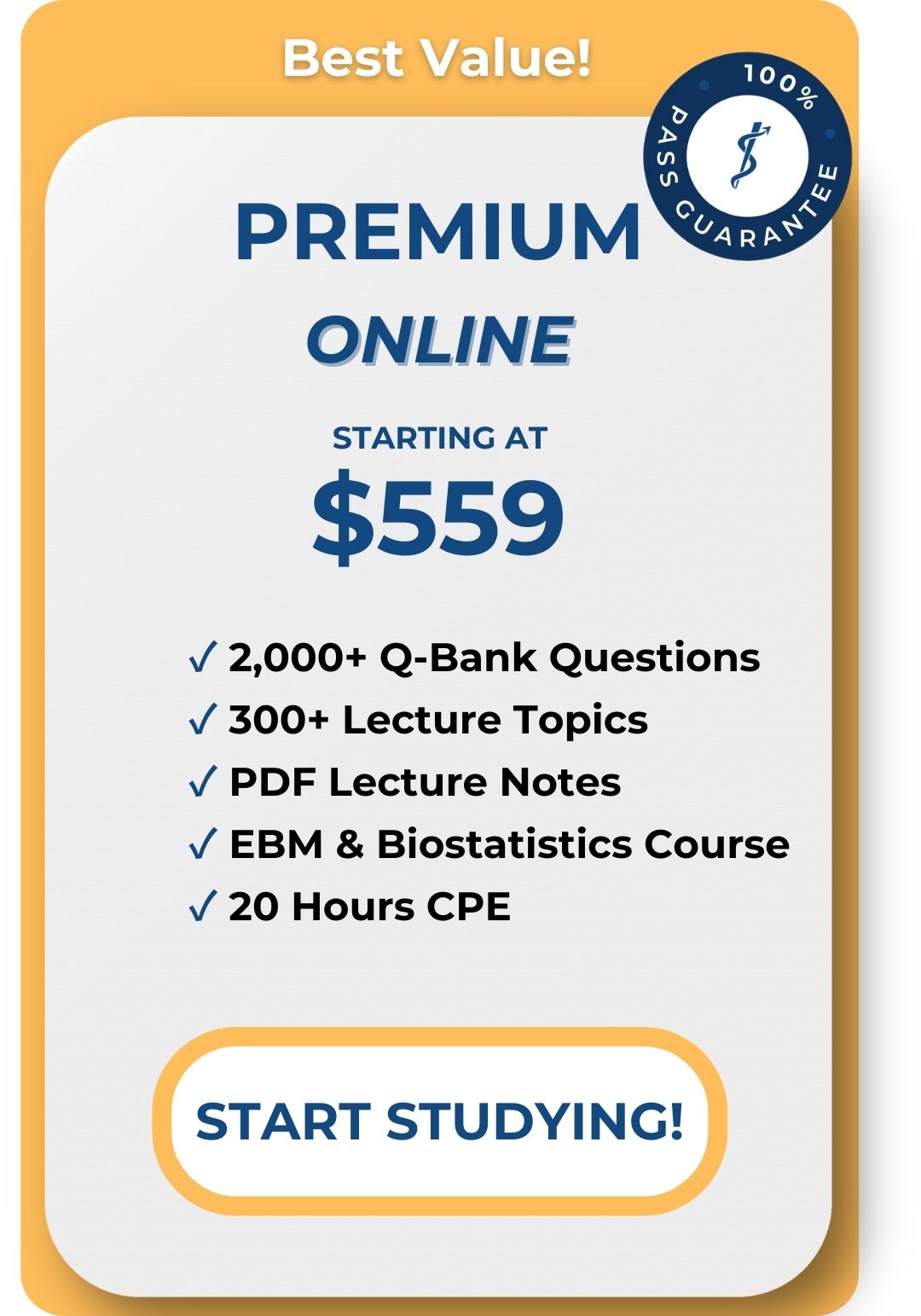 BCPS Premium Online  Price Card
