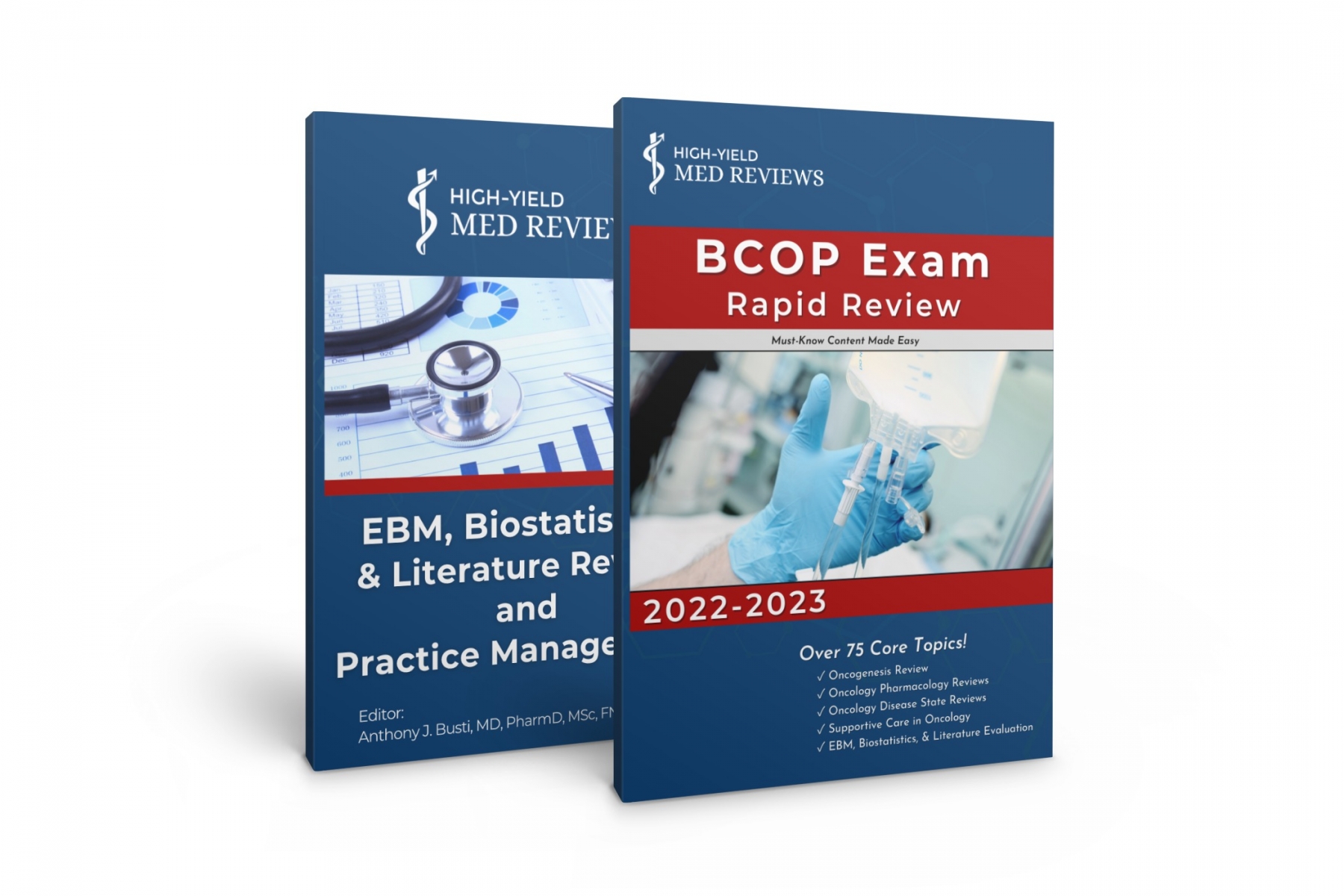 BCOP rapid review book and EBM and biostatistics book