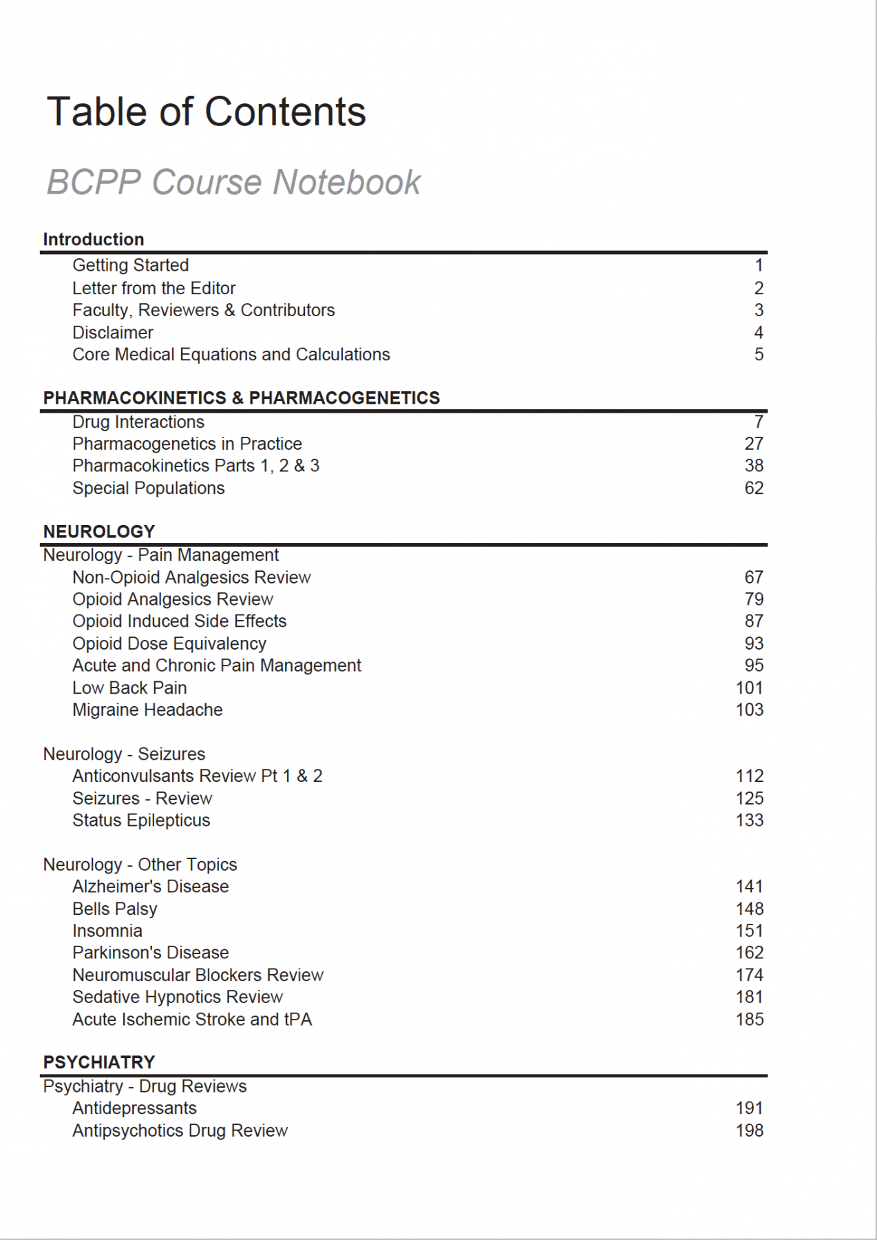 BCPP Table of Contents 1