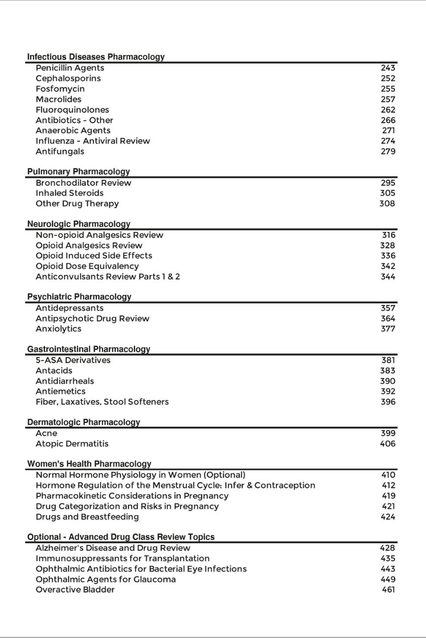 Advanced Pharmacology for NPs Table of Contents 2
